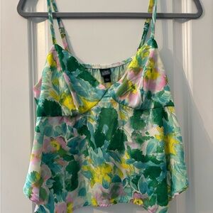 Wild Fable Floral Handkerchief Tank